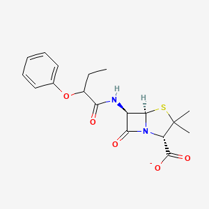 molecular formula C18H21N2O5S- B1264179 Propicillin(1-) 