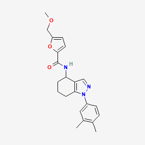 molecular formula C22H25N3O3 B1264187 N-[1-(3,4-dimethylphenyl)-4,5,6,7-tetrahydroindazol-4-yl]-5-(methoxymethyl)-2-furancarboxamide 