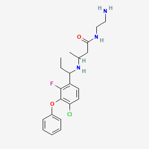 molecular formula C21H27ClFN3O2 B12641880 N-(2-aminoethyl)-3-[1-(4-chloro-2-fluoro-3-phenoxyphenyl)propylamino]butanamide 