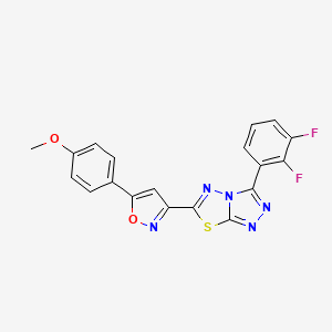 molecular formula C19H11F2N5O2S B12641882 3-(2,3-Difluorophenyl)-6-[5-(4-methoxyphenyl)-1,2-oxazol-3-yl][1,2,4]triazolo[3,4-b][1,3,4]thiadiazole 