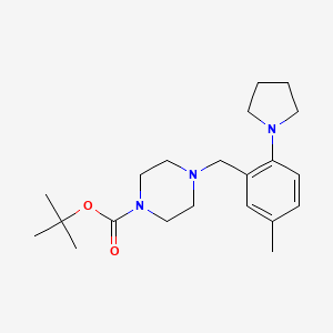 molecular formula C21H33N3O2 B12641962 Tert-butyl 4-[[5-methyl-2-(pyrrolidin-1-yl)phenyl]methyl]piperazine-1-carboxylate 