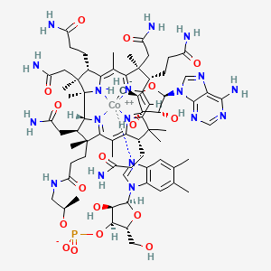 (2R,3R,4S,5R)-2-(6-aminopurin-9-yl)-5-methanidyloxolane-3,4-diol;cobalt(2+);[(2R,3S,4R,5S)-5-(5,6-dimethylbenzimidazol-1-yl)-4-hydroxy-2-(hydroxymethyl)oxolan-3-yl] [(2R)-1-[3-[(1R,2R,3R,5Z,7S,10Z,12S,13S,15Z,17S,18S,19R)-2,13,18-tris(2-amino-2-oxoethyl)-7,12,17-tris(3-amino-3-oxopropyl)-3,5,8,8,13,15,18,19-octamethyl-2,7,12,17-tetrahydro-1H-corrin-24-id-3-yl]propanoylamino]propan-2-yl] phosphate