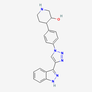 molecular formula C20H20N6O B12641994 4-[4-[4-(1H-indazol-3-yl)triazol-1-yl]phenyl]piperidin-3-ol 