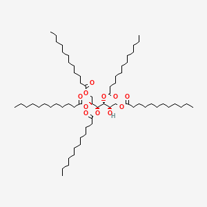 molecular formula C66H124O11 B12642014 D-Glucitol 1,3,4,5,6-pentalaurate CAS No. 94108-71-1