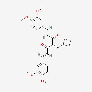 molecular formula C28H32O6 B1264205 (1E,6E)-1,7-Bis(3,4-dimethoxyphenyl)-4-cyclobutylmethyl-1,6-heptadiene-3,5-dione CAS No. 1039760-91-2