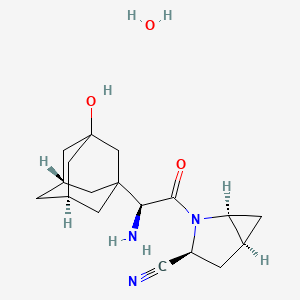 (1S,3S,5S)-2-[(2S)-2-amino-2-[(5S,7R)-3-hydroxy-1-adamantyl]acetyl]-2-azabicyclo[3.1.0]hexane-3-carbonitrile;hydrate