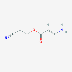 molecular formula C7H10N2O2 B126422 (E)-2-Cyanoethyl 3-AMinobut-2-enoate CAS No. 88977-32-6