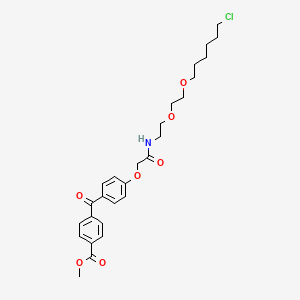 molecular formula C27H34ClNO7 B12642204 Benzoic acid, 4-[4-[2-[[2-[2-[(6-chlorohexyl)oxy]ethoxy]ethyl]aMino]-2-oxoethoxy]benzoyl]-, Methyl ester 