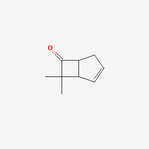 molecular formula C9H12O B12642214 Bicyclo(3.2.0)hept-2-en-6-one, 7,7-dimethyl- CAS No. 767-85-1