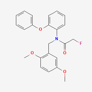 molecular formula C23H22FNO4 B1264227 N-[(2,5-dimethoxyphenyl)methyl]-2-fluoro-N-(2-phenoxyphenyl)acetamide CAS No. 1104493-11-9