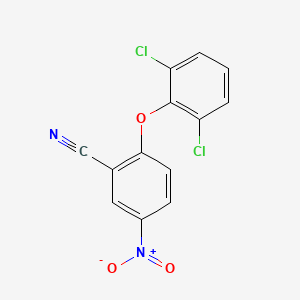molecular formula C13H6Cl2N2O3 B12642508 Benzonitrile, 2-(2,6-dichlorophenoxy)-5-nitro- CAS No. 82674-07-5