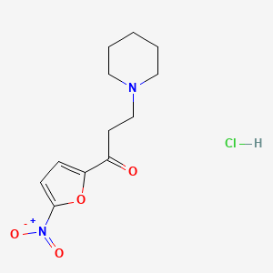 molecular formula C12H17ClN2O4 B12642579 1-(5-Nitrofuran-2-YL)-3-piperidin-1-ylpropan-1-one hydrochloride CAS No. 51415-03-3