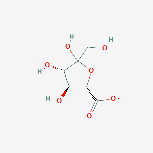 molecular formula C6H9O7- B1264274 D-fructofuranuronate 