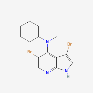 molecular formula C14H17Br2N3 B12642799 3,5-Dibromo-N-cyclohexyl-N-methyl-1H-pyrrolo[2,3-b]pyridin-4-amine CAS No. 920962-56-7