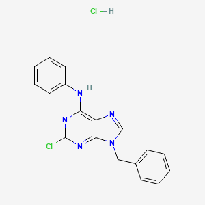 molecular formula C18H14ClN5 B12642807 9H-Purin-6-amine, 2-chloro-N-phenyl-9-(phenylmethyl)- CAS No. 125802-43-9