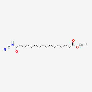 molecular formula C17H29CaN2O3+ B12642816 Calcium bis(N-cyanopalmitamidate) CAS No. 84681-99-2