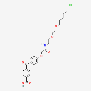 molecular formula C26H32ClNO7 B12642846 Benzoic acid, 4-[4-[2-[[2-[2-[(6-chlorohexyl)oxy]ethoxy]ethyl]aMino]-2-oxoethoxy]benzoyl]- 