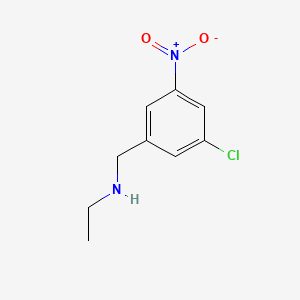 molecular formula C9H11ClN2O2 B12642854 Benzenemethanamine, 3-chloro-N-ethyl-5-nitro- CAS No. 90390-39-9