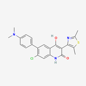 molecular formula C22H20ClN3O2S B12642877 2(1H)-Quinolinone, 7-chloro-6-[4-(dimethylamino)phenyl]-3-(2,5-dimethyl-4-thiazolyl)-4-hydroxy- 