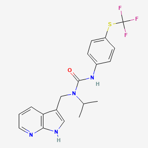 molecular formula C19H19F3N4OS B12642965 Urea, N-(1-methylethyl)-N-(1H-pyrrolo[2,3-b]pyridin-3-ylmethyl)-N'-[4-[(trifluoromethyl)thio]phenyl]- 