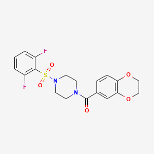 [4-(2,6-Difluorophenyl)sulfonyl-1-piperazinyl]-(2,3-dihydro-1,4-benzodioxin-6-yl)methanone