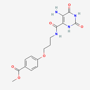 molecular formula C16H18N4O6 B12643010 methyl 4-[3-[(5-amino-2,4-dioxo-1H-pyrimidine-6-carbonyl)amino]propoxy]benzoate 