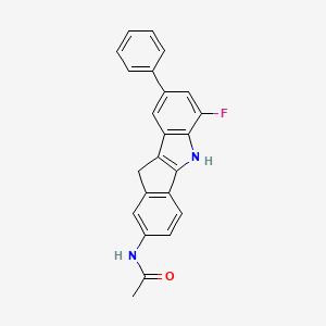 molecular formula C23H17FN2O B12643069 N-(6-Fluoro-8-phenyl-5,10-dihydroindeno[1,2-b]indol-2-yl)acetamide CAS No. 920303-13-5