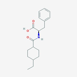 molecular formula C18H25NO3 B126431 N-(4-Ethylcyclohexane-1-carbonyl)-D-phenylalanine CAS No. 105746-45-0