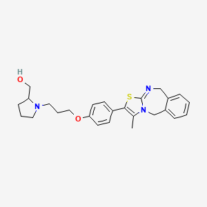 molecular formula C26H31N3O2S B12643123 [1-[3-[4-(1-Methyl-5,10-dihydro-[1,3]thiazolo[3,2-b][2,4]benzodiazepin-2-yl)phenoxy]propyl]pyrrolidin-2-yl]methanol 