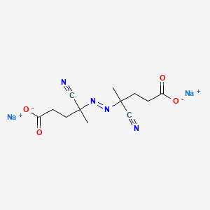 molecular formula C12H14N4Na2O4 B12643137 Disodium 4,4'-azobis(4-cyanovalerate) CAS No. 56496-86-7