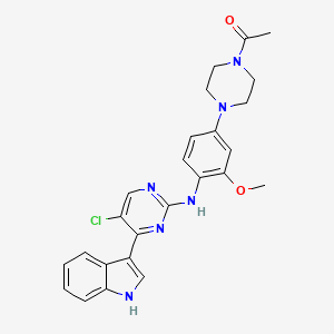 molecular formula C25H25ClN6O2 B12643162 N-[4-(1H-Indole-3-yl)-5-chloropyrimidine-2-yl]-2-methoxy-4-(4-acetylpiperazino)aniline 