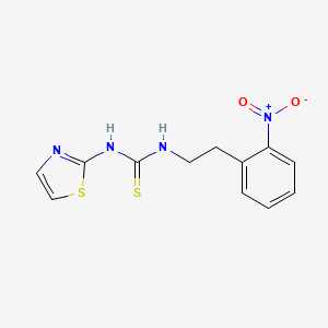 molecular formula C12H12N4O2S2 B12643185 Thiourea, N-(2-(2-nitrophenyl)ethyl)-N'-2-thiazolyl- CAS No. 172505-78-1