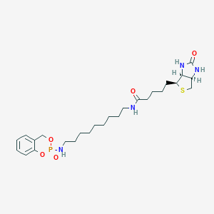molecular formula C26H41N4O5PS B126432 1-(Saligenin cyclic phospho)-9-biotinyldiaminononane CAS No. 158040-84-7