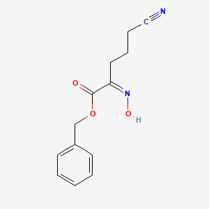 molecular formula C13H14N2O3 B12643209 Benzyl 5-cyano-2-(hydroxyimino)pentanoate CAS No. 91807-24-8