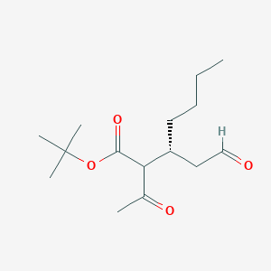 molecular formula C15H26O4 B12643214 tert-butyl (3R)-2-acetyl-3-(2-oxoethyl)heptanoate CAS No. 921199-64-6