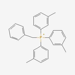 molecular formula C28H28P+ B12643275 Benzyl(tris(3-methylphenyl))phosphorane CAS No. 69743-37-9