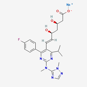 sodium;(E,3R,5S)-7-[4-(4-fluorophenyl)-2-[methyl-(2-methyl-1,2,4-triazol-3-yl)amino]-6-propan-2-ylpyrimidin-5-yl]-3,5-dihydroxyhept-6-enoate