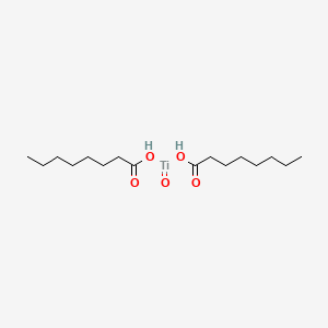 molecular formula C16H32O5Ti B12643460 Bis(octanoato-O)oxotitanium CAS No. 60672-71-1