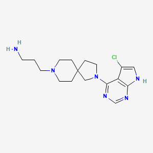 molecular formula C17H25ClN6 B12643497 3-(2-(5-Chloro-7H-pyrrolo[2,3-d]pyrimidin-4-yl)-2,8-diazaspiro[4.5]decan-8-yl)propan-1-amine CAS No. 1430089-68-1