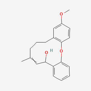 molecular formula C20H22O3 B12643498 17-Methoxy-11-methyl-2-oxatricyclo[13.4.0.03,8]nonadeca-1(15),3,5,7,10,16,18-heptaen-9-ol 