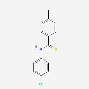 molecular formula C14H12ClNS B12643563 Benzenecarbothioamide, N-(4-chlorophenyl)-4-methyl- CAS No. 101078-48-2