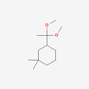 molecular formula C12H24O2 B12643583 Cyclohexane, 3-(1,1-dimethoxyethyl)-1,1-dimethyl- CAS No. 102840-39-1