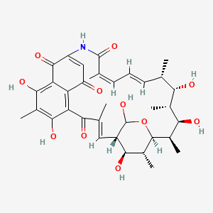 molecular formula C35H43NO11 B1264364 Rifamycin W-hemiacetal 
