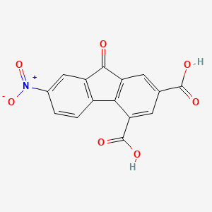 molecular formula C15H7NO7 B12643759 2-Nitrofluorenone-5,7-dicarboxylic acid CAS No. 153363-86-1