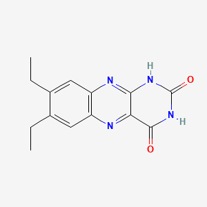 molecular formula C14H14N4O2 B12643763 Benzo(g)pteridine-2,4(1H,3H)-dione, 7,8-diethyl- CAS No. 63528-77-8
