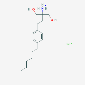 molecular formula C18H32ClNO2 B126438 [4-(4-Heptylphenyl)-1-hydroxy-2-(hydroxymethyl)butan-2-yl]azanium;chloride CAS No. 162361-44-6