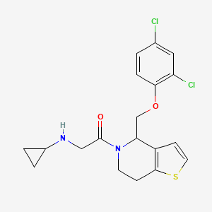 molecular formula C19H20Cl2N2O2S B12643949 Ethanone, 2-(cyclopropylaMino)-1-[4-[(2,4-dichlorophenoxy)Methyl]-6,7-dihydrothieno[3,2-c]pyridin-5(4H)-yl]- 