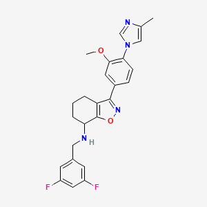 molecular formula C25H24F2N4O2 B12644039 N-(3,5-difluorobenzyl)-3-(3-Methoxy-4-(4-Methyl-1H-iMidazol-1-yl)phenyl)-4,5,6,7-tetrahydrobenzo[d]isoxazol-7-aMine 