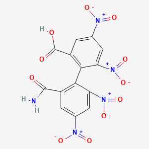 molecular formula C14H7N5O11 B12644095 2,4,2',4'-Tetranitro-6-carboxy-6'-aminocarboxylbiphenyl CAS No. 153341-03-8