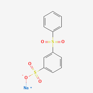 molecular formula C12H9NaO5S2 B12644123 Sodium 3-phenylsulphonylbenzenesulphonate CAS No. 39616-92-7